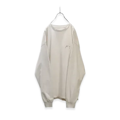 ANCELLM Embroidery Dyed LS T-Shirt "White"