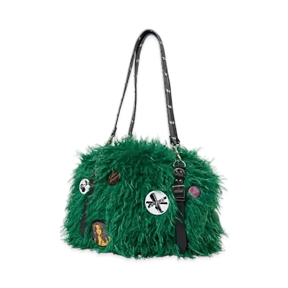HYSTERIC GLAMOUR Studded Belt Fur Bag "Green"