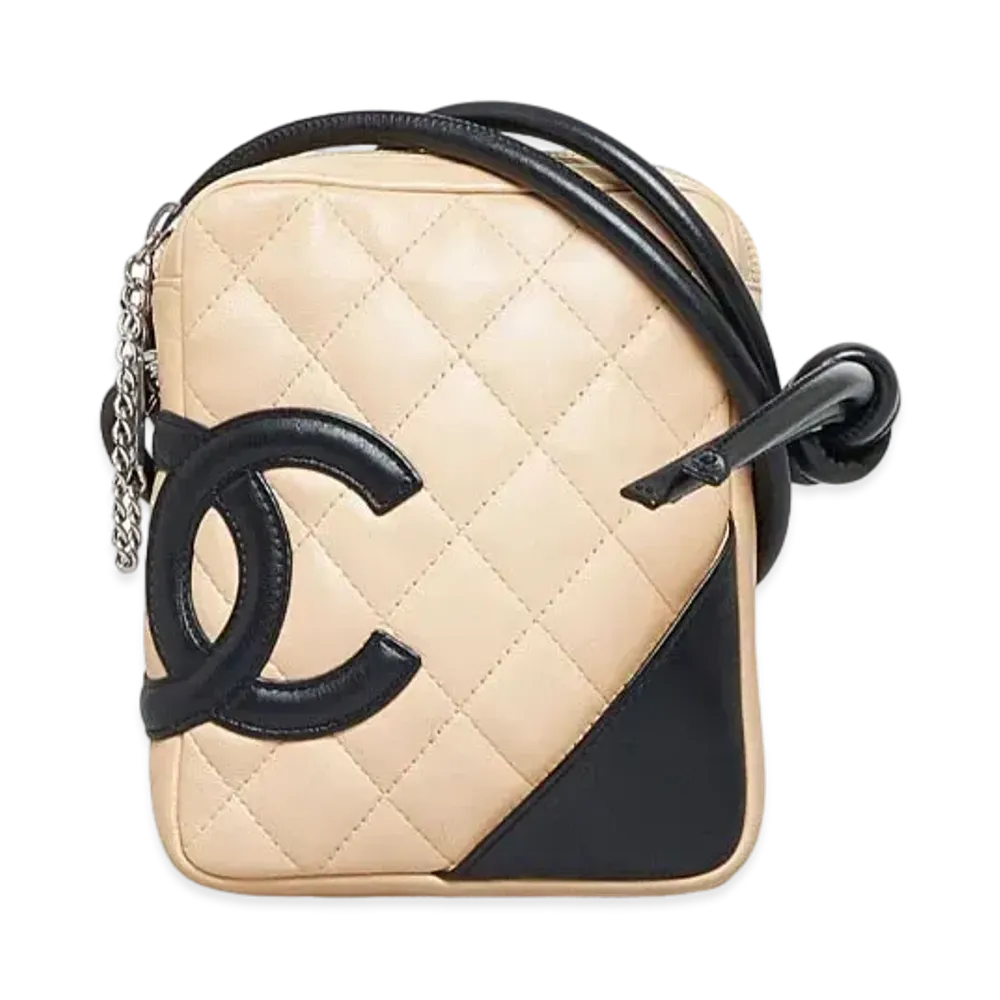 CHANEL Cambon Line Small Pochette Crossbody Bag Mini "Beige/Black"