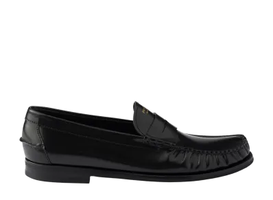 PRADA Brushed Leather Loafers "Black"