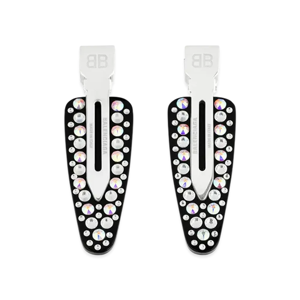 BALENCIAGA Salon BB Clip Set of 2 "Silver/Black"