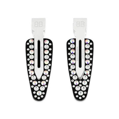 BALENCIAGA Salon BB Clip Set of 2 "Silver/Black"