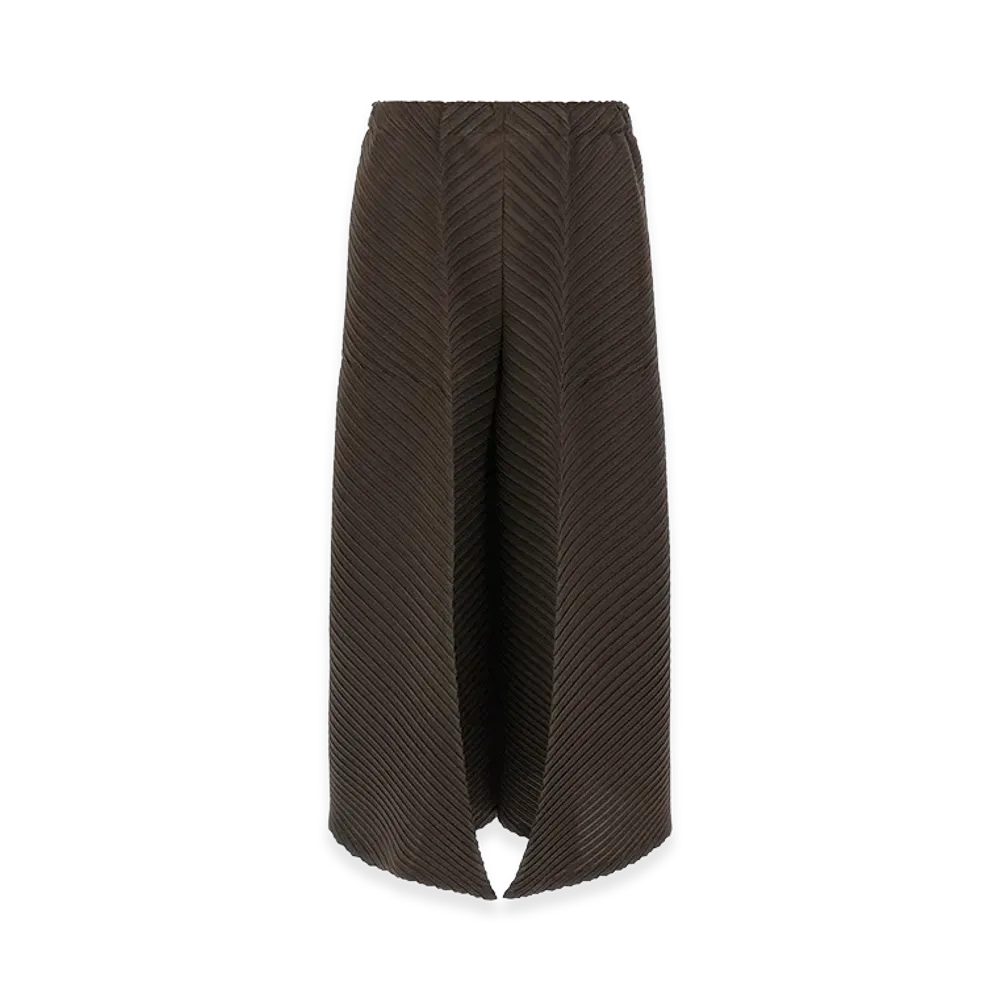 ISSEY MIYAKE Womens Plaster Pleats Solid Pants "Brown"