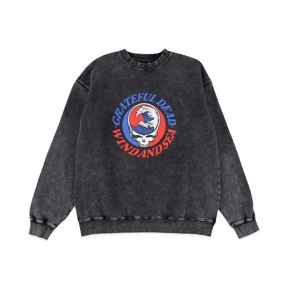 WIND AND SEA x Grateful Dead Sulfer CrewNeck Sweatshirt "Black"
