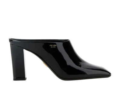 PRADA Women's Leather Mules "Black"