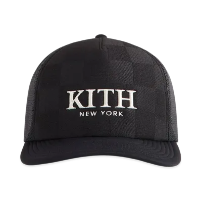 Kith Checkerboard Double Weave Nolan Trucker Hat "Black"