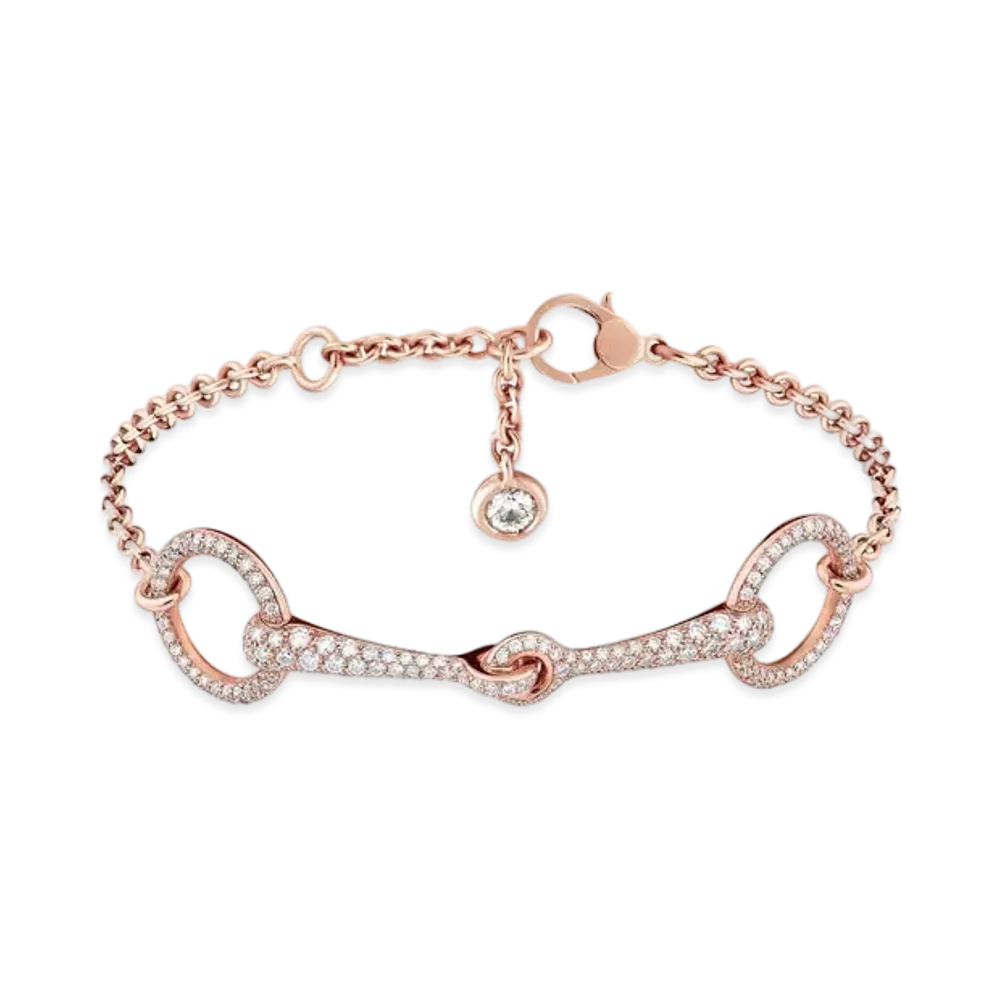 Hermes Filet D'Or Bracelet TPM "Pink Gold/Diamond"