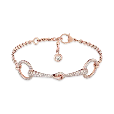 Hermes Filet D'Or Bracelet TPM "Pink Gold/Diamond"