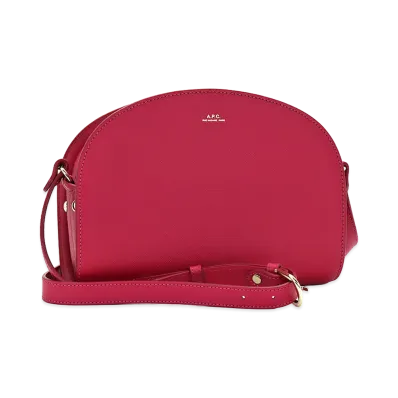 A.P.C. Women's Demi-Lune Shoulder Bag "Cerise"