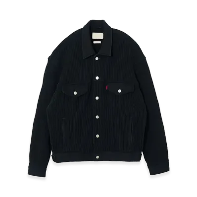YOKE Connected Knit Denim Trucker Jacket "Black"
