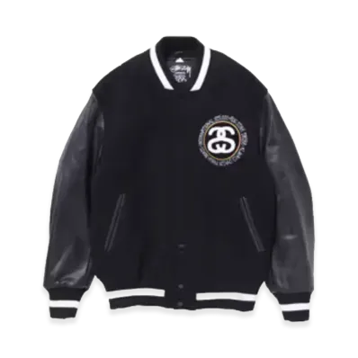 Stussy x ROC STAR "Roc Star Tribe" Varsity Jacket "Black"