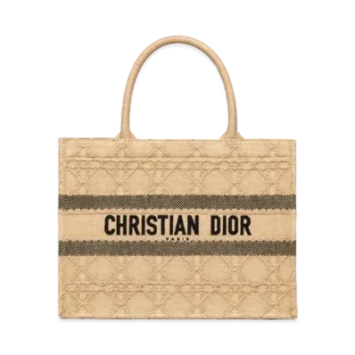Dior Dior Book Tote Small Bag Cannage Raffia "Natural"