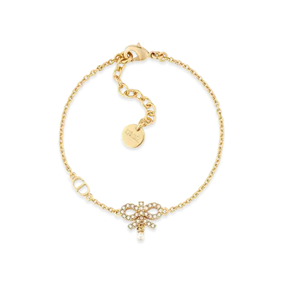 Dior Le Noeud de Dior Bracelet Metal with Resin Pearl and Crystals "Gold/White/Silver"