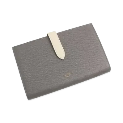 CELINE Leather Strap Wallet "Gray"
