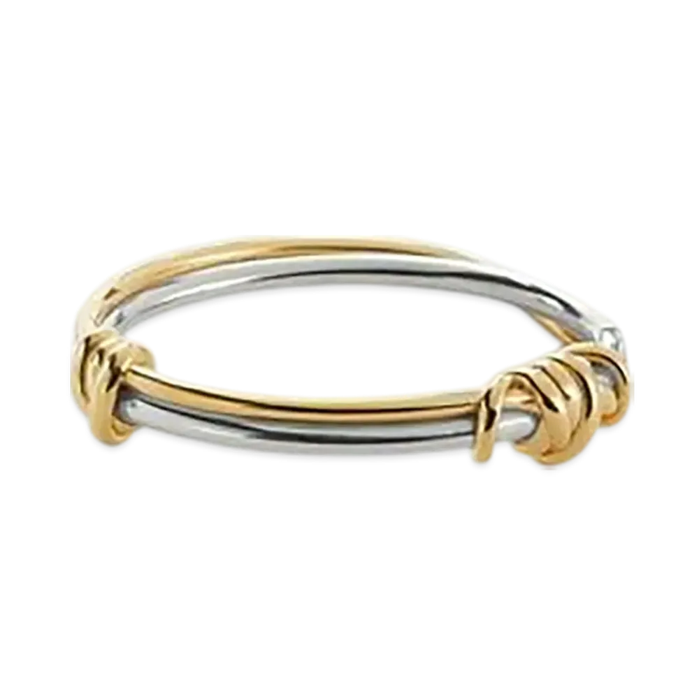 Bottega Veneta Knot Bracelet "Silver/Yellow Gold"