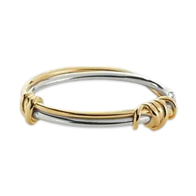 Bottega Veneta Knot Bracelet "Silver/Yellow Gold"