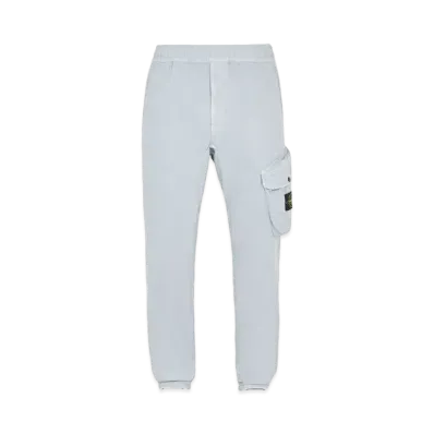Stone Island 30104 BRUSHED TEXTURED RECYCLED COTTON_REGULAR TAPERED FIT "Pearl Grey"
