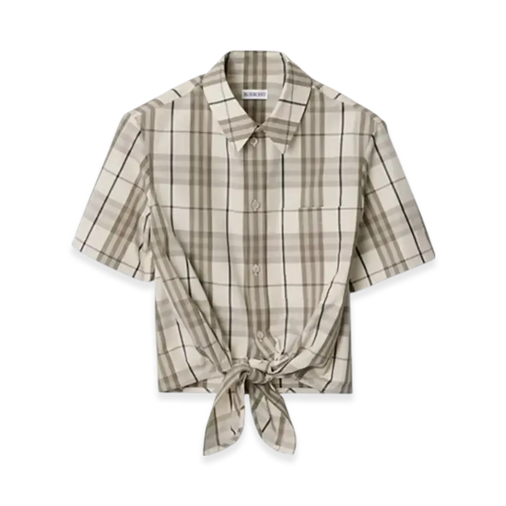 Burberry Cropped Check Cotton Shirt "Cotton"