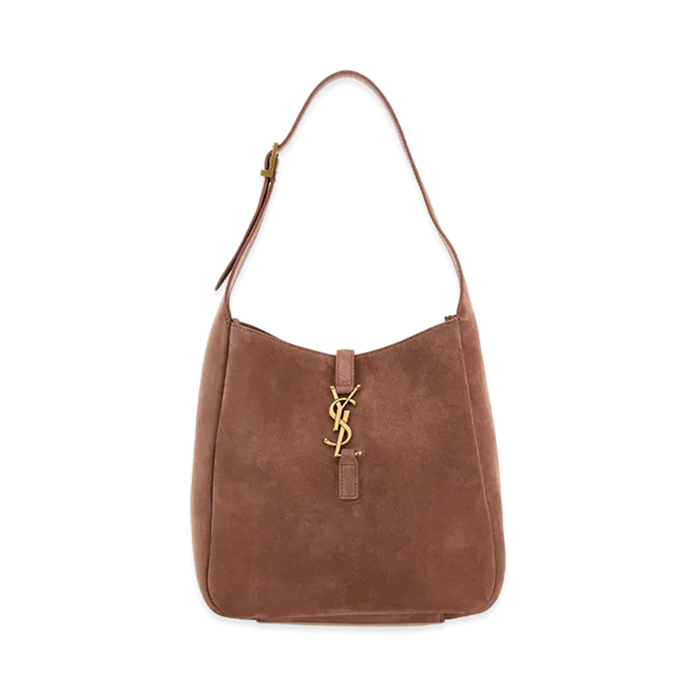 Saint Laurent Women's Dark Suede Small Le 5 Ã 7 Soft Shoulder Bag "Pink"