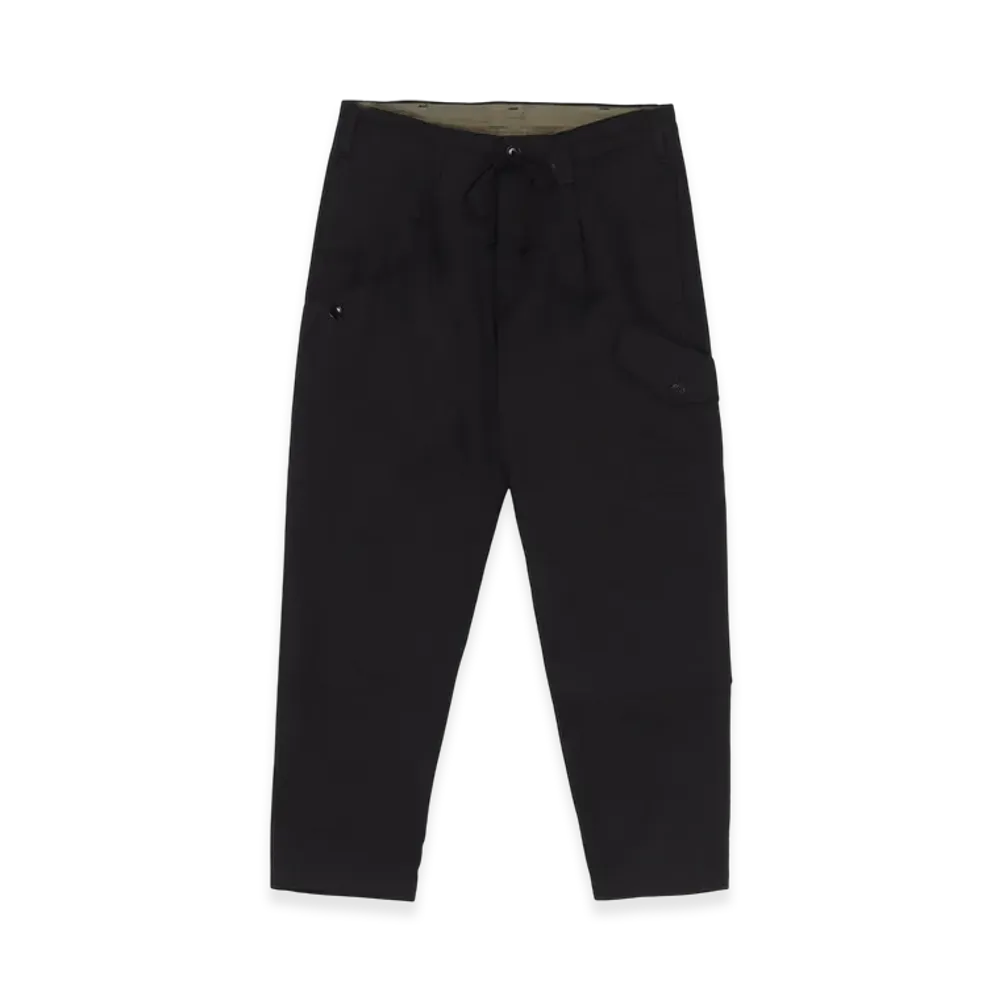 WILDSIDE YOHJI YAMAMOTO Cotton Chino Patch Cloth 1Tuck Pants "Black"
