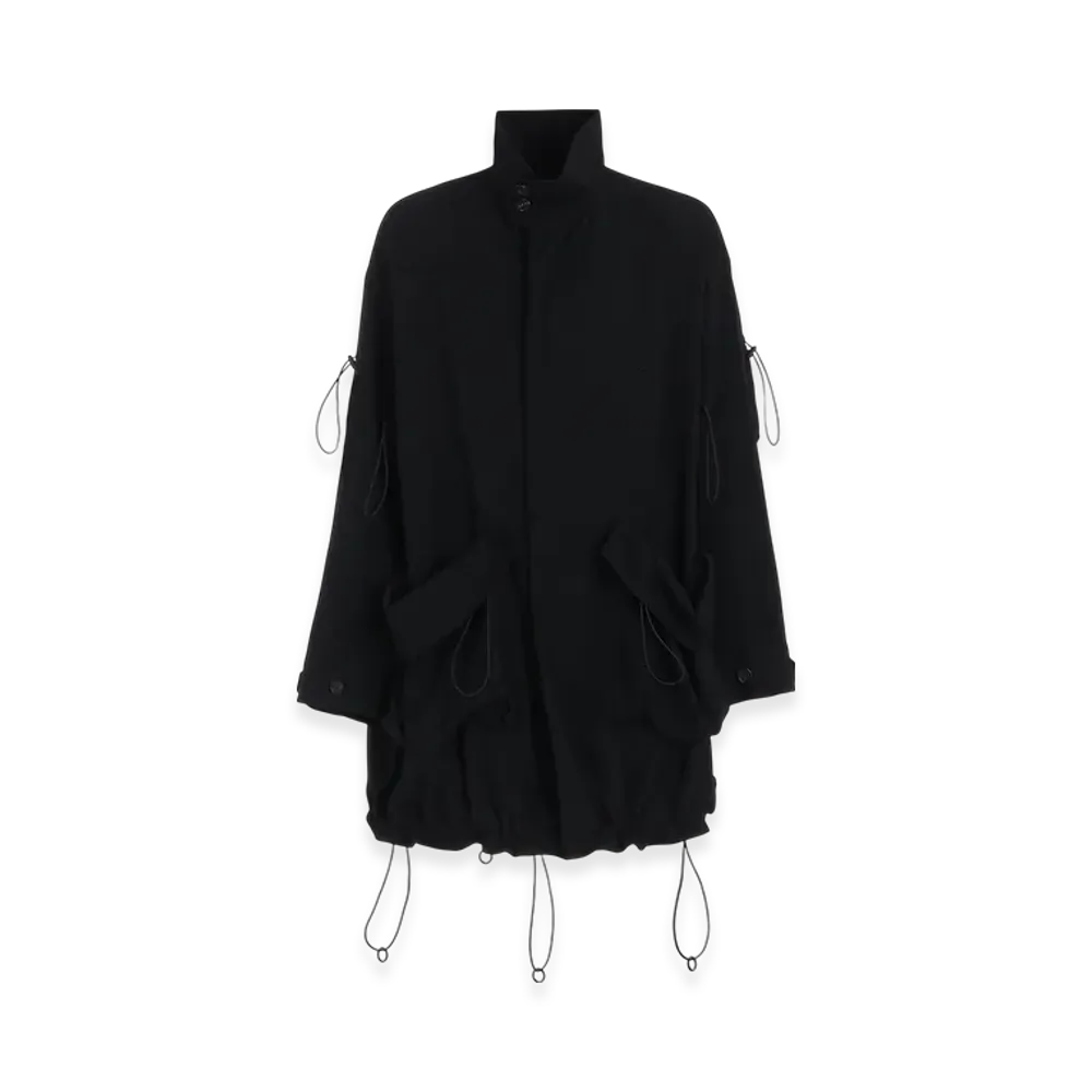 Yohji Yamamoto Gabardine R-String Coat "Black"