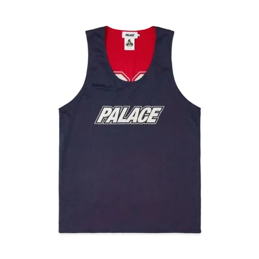 PALACE Mesh Reverso Border Vest "Navy"