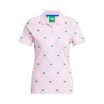 adidas Originals Golf Monogram Short Sleeve Shirt "Clear Pink/Blue Bird"
