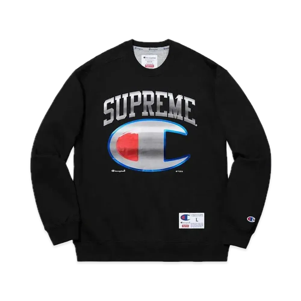 Supreme x Champion Chrome Crewneck "Black"