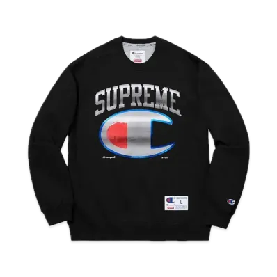 Supreme x Champion Chrome Crewneck "Black"