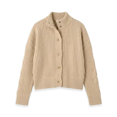 Max Mara Women's Afelio Ribbed Cardigan "Beige"