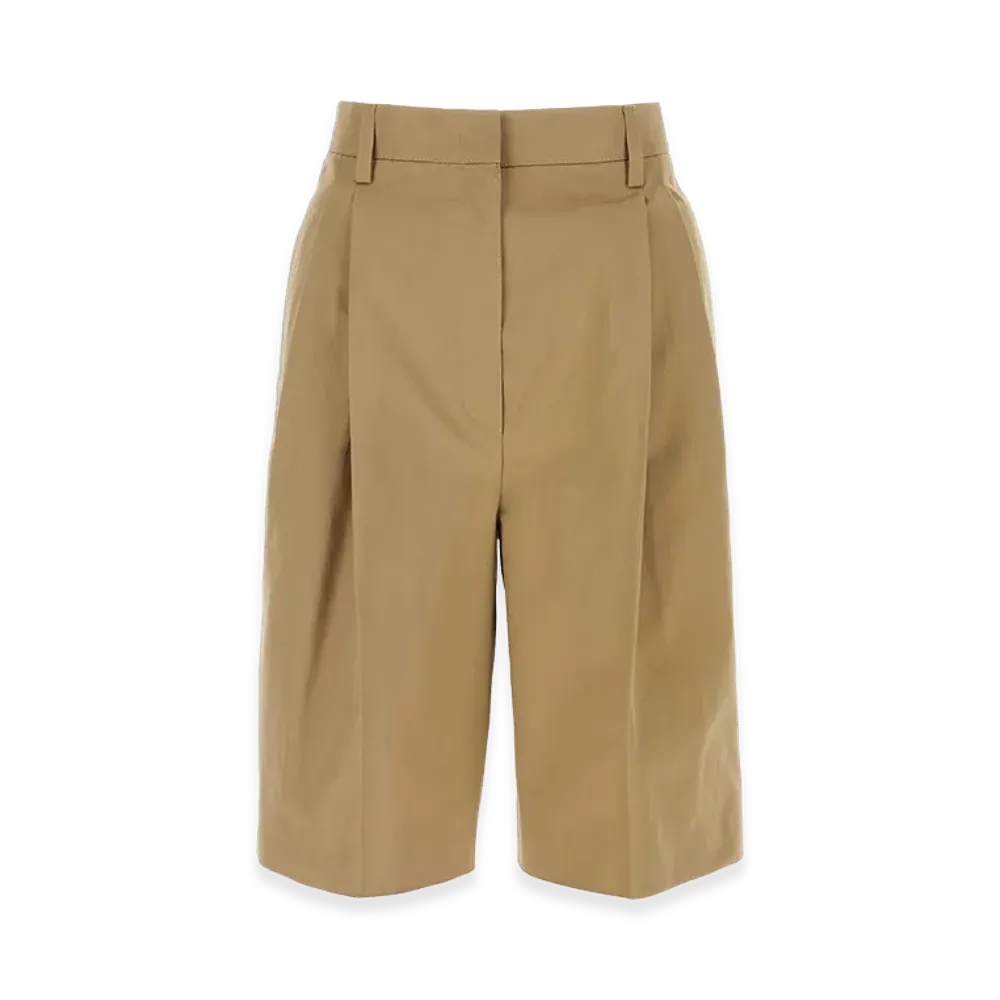 PRADA Women's Cotton Bermuda Shorts "Camel"