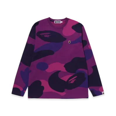 A BATHING APE Mega Color Camo One Point LS Tee "Purple"