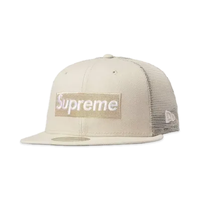 Supreme Box Logo Mesh Back New Era "Stone" (23SS)