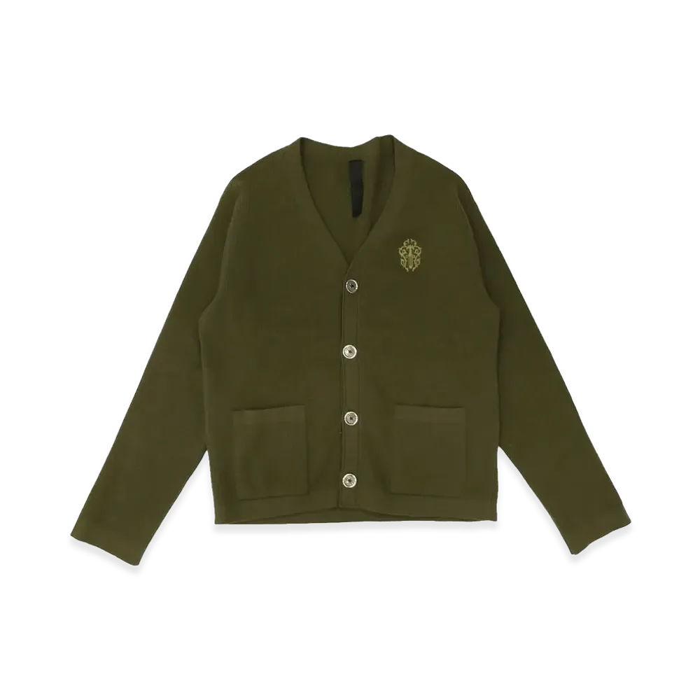 Chrome Hearts Thermal Cashmere Vine Dagger Cardigan "Khaki"