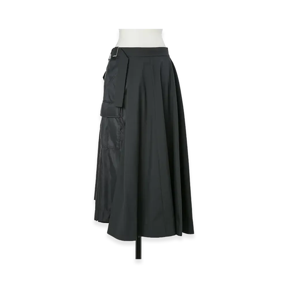sacai Women's Nylon Twill x Suiting Skirt "Black"