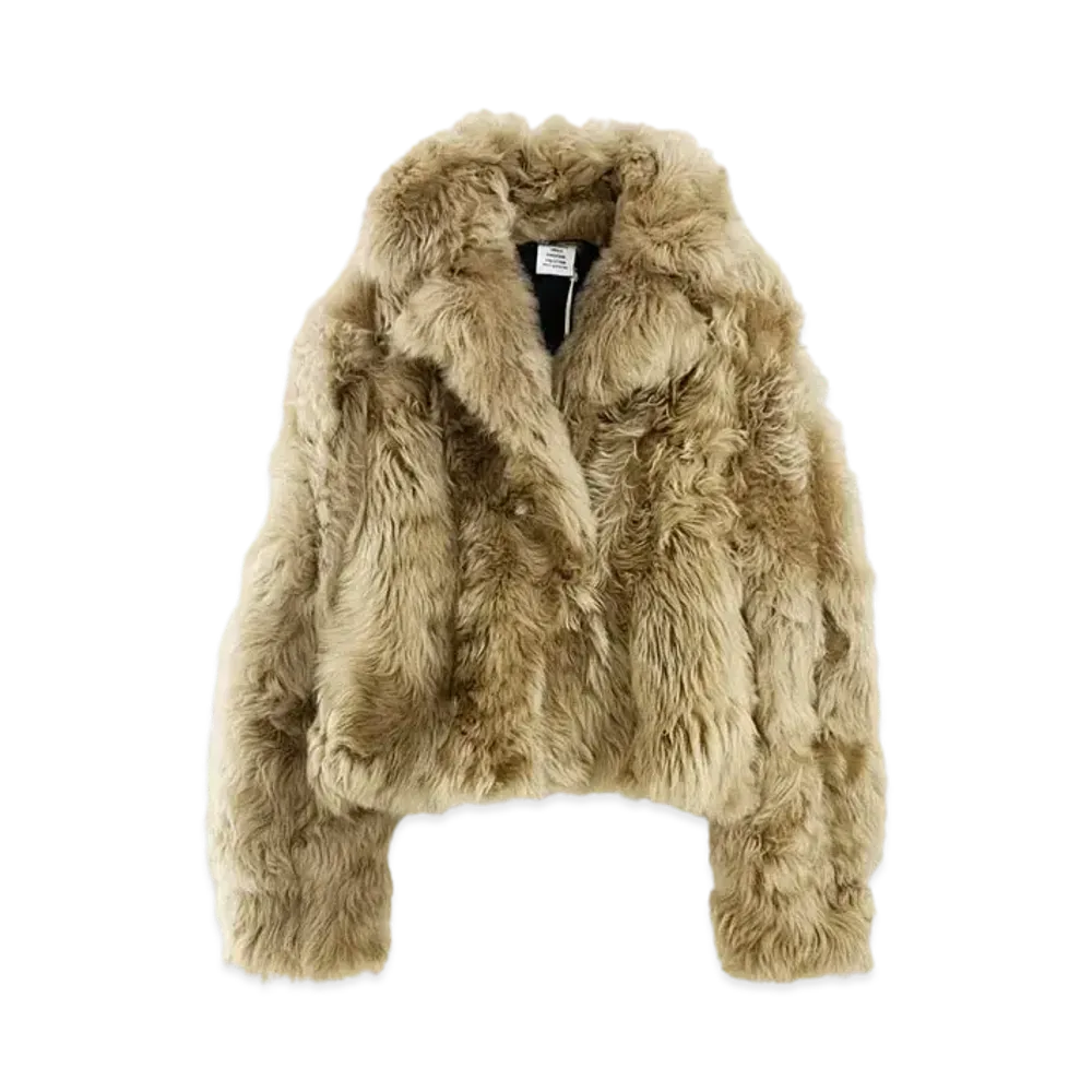 VETEMENTS Cropped Shearling Coat "Black"