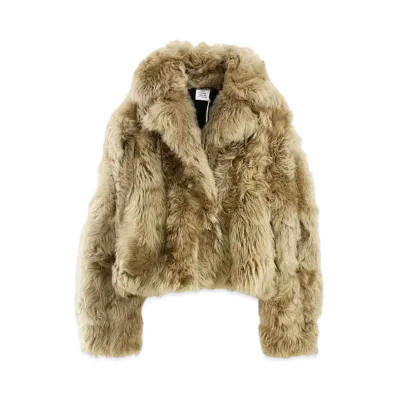 VETEMENTS Cropped Shearling Coat "Black"
