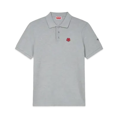KENZO 'BOKE FLOWER' Embroidery Slim Polo "Pale Grey"