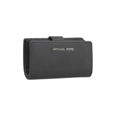 MICHAEL KORS Women's Jet Set Travel MD Bifld ZP CN Wallet "Black"
