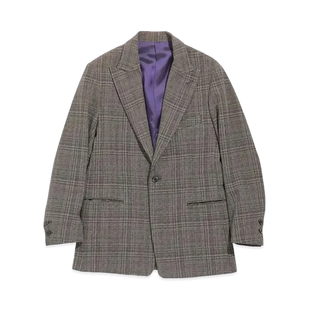 Needles TUXEDO JACKET - PE/R/PU BRUSHED PLAID (FOR WOMEN) "Black"