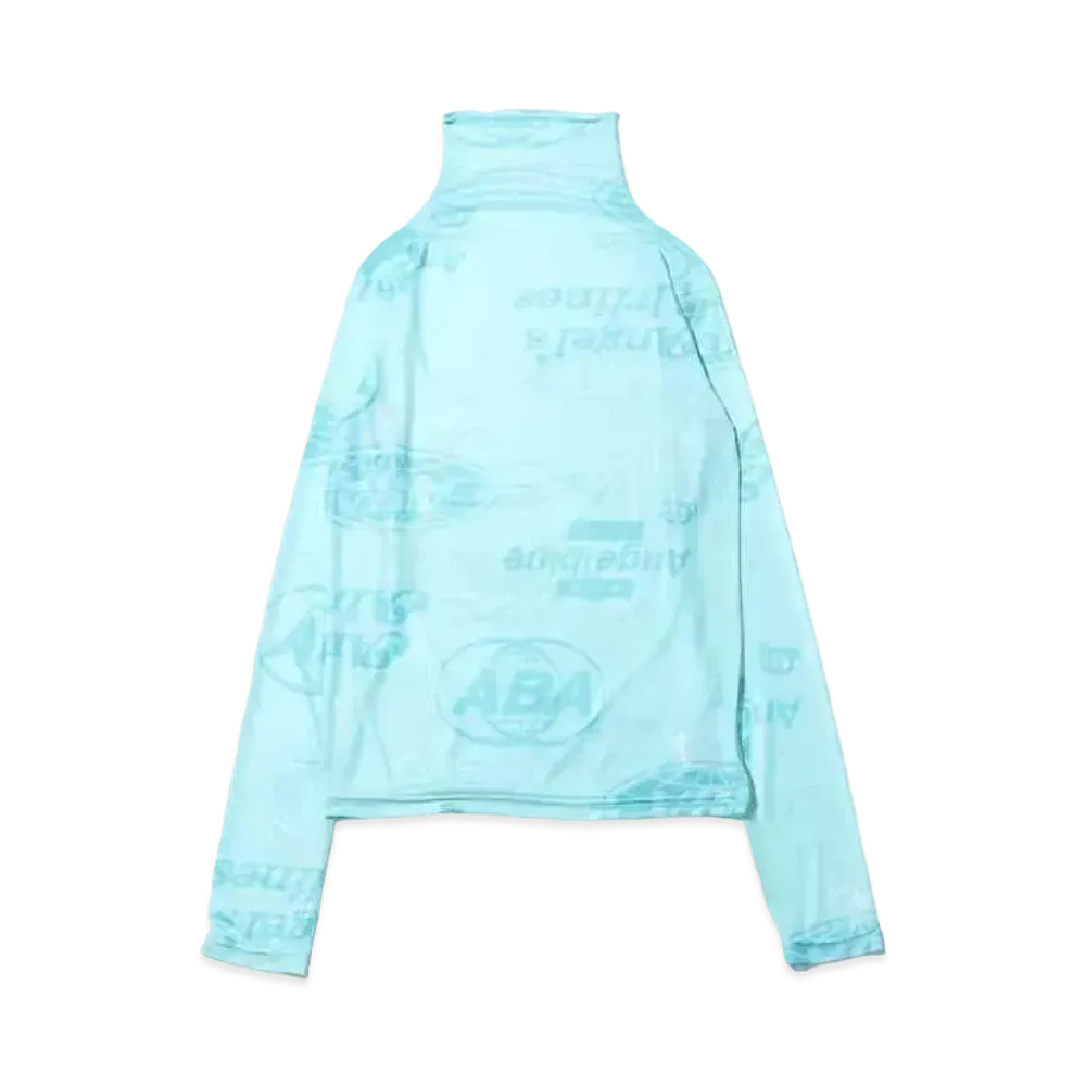 atmos pink x Angel Blue Pattern Logo See-Through Tops "Sax"