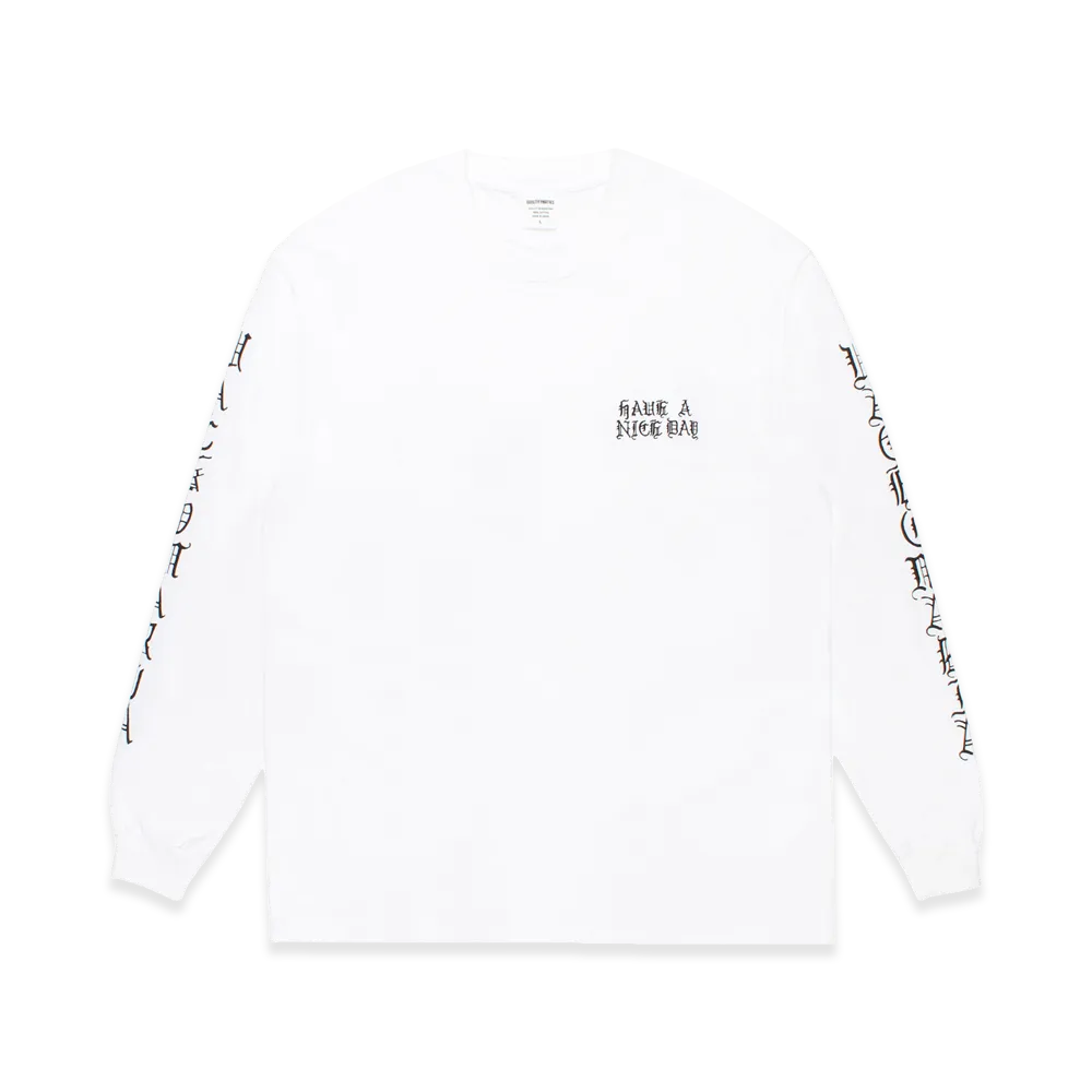 WACKO MARIA Washed Heavy Weight Long Sleeve T-Shirt "White"