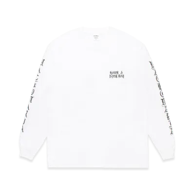 WACKO MARIA Washed Heavy Weight Long Sleeve T-Shirt "White"