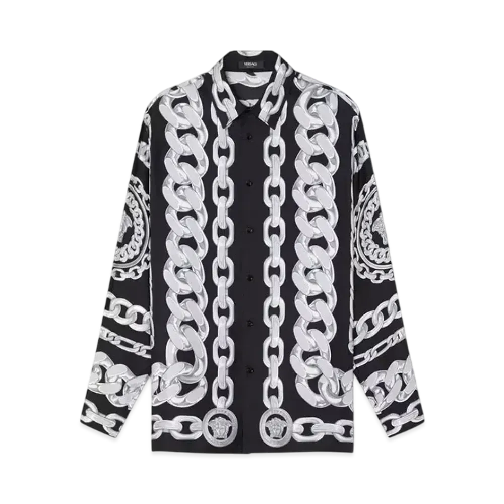 Versace Medusa Chains Silk Shirt "Print"