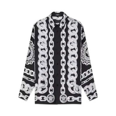 Versace Medusa Chains Silk Shirt "Print"