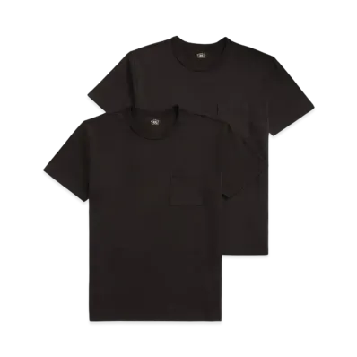 RRL Ralph Lauren Garment Dyed Pocket Tee 2Pack "Black"