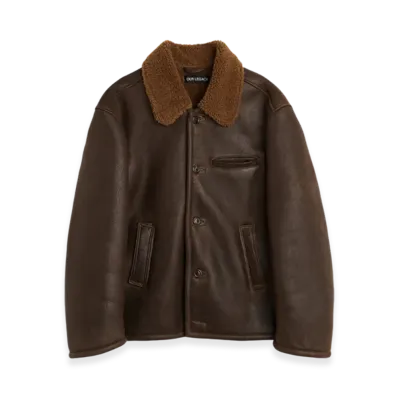 OUR LEGACY Women's Alaska Jacket "Rustic Grain Brown Shearling"