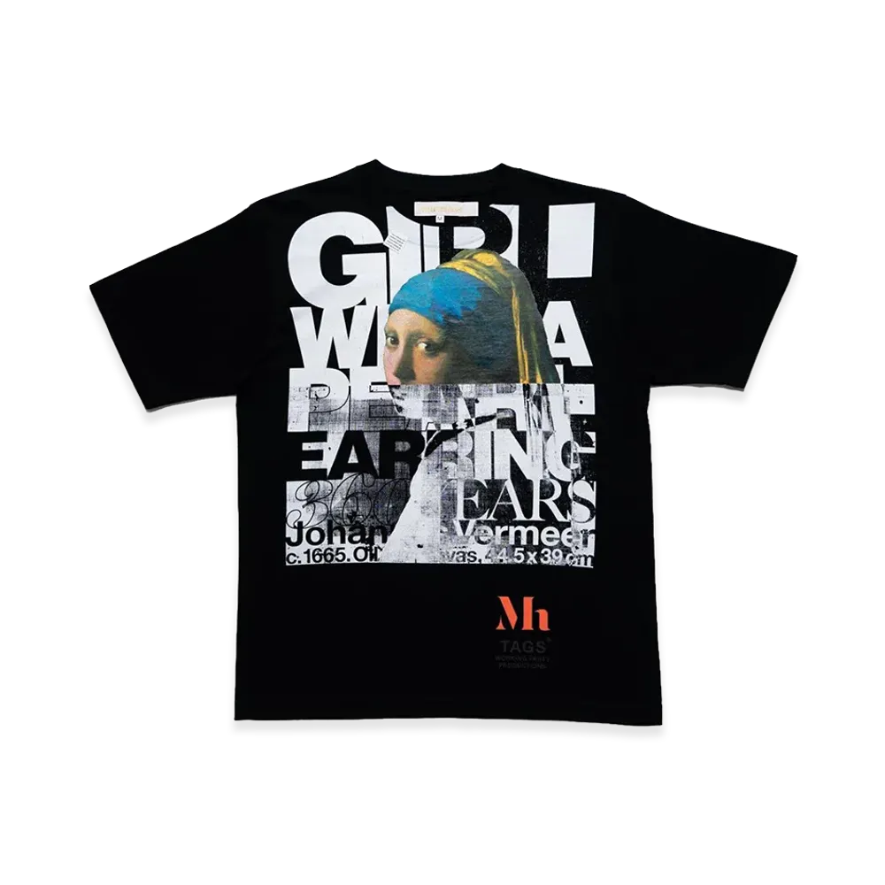 COMME des GARCONS Osaka x Mauritshuis x Tags Wkgpty Productions Girl With a Pearl Earring 360 Years SP Tee "Black"