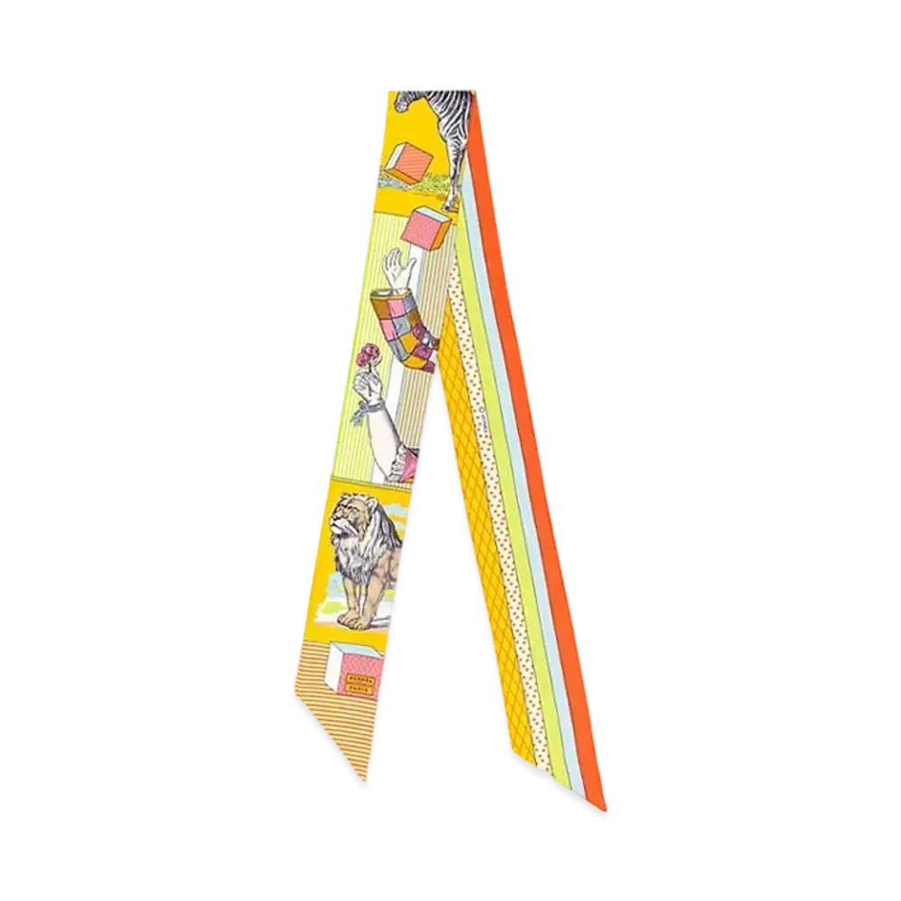 Hermes Grand Theatre Nouveau twilly "Soleil/Vert Fluo/Multicolore"