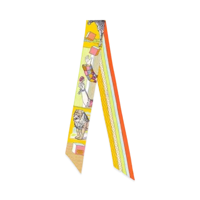 Hermes Grand Theatre Nouveau twilly "Soleil/Vert Fluo/Multicolore"